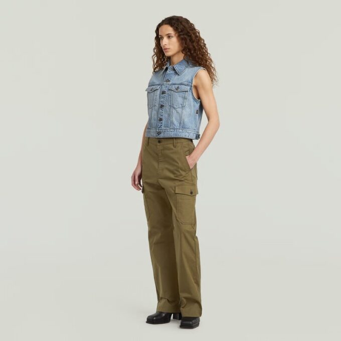 Gekrompen denim vest Gekrompen denim vest