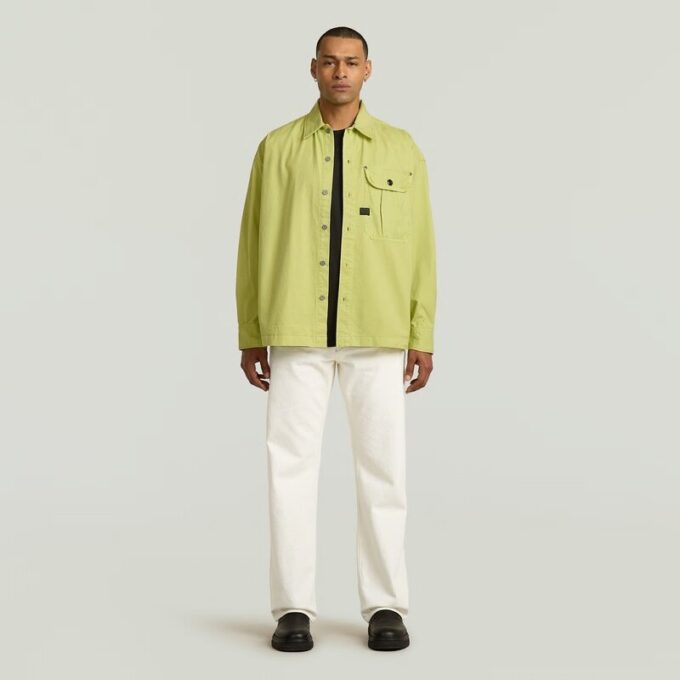 Geplooid Boxy Shirt Lange Mouw