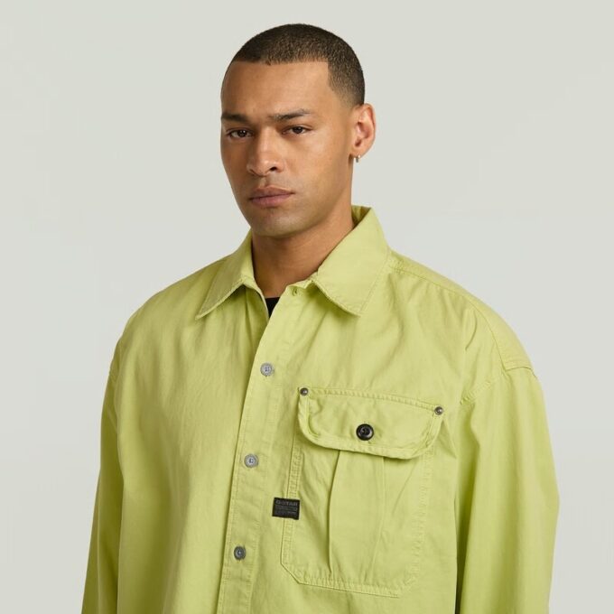 Geplooid Boxy Shirt Lange Mouw