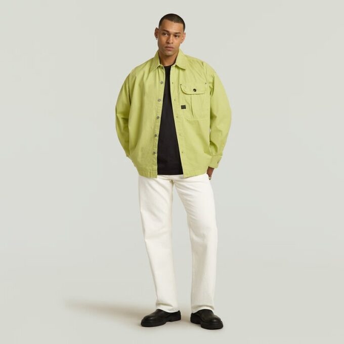 Geplooid Boxy Shirt Lange Mouw