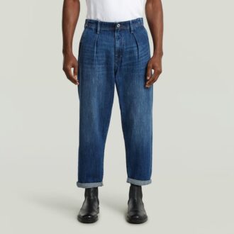 Geplooide Chino Denim Relaxed Taps Toelopend