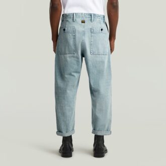 Geplooide Chino Denim Relaxed Taps Toelopend
