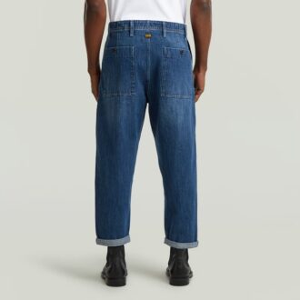 Geplooide Chino Denim Relaxed Taps Toelopend