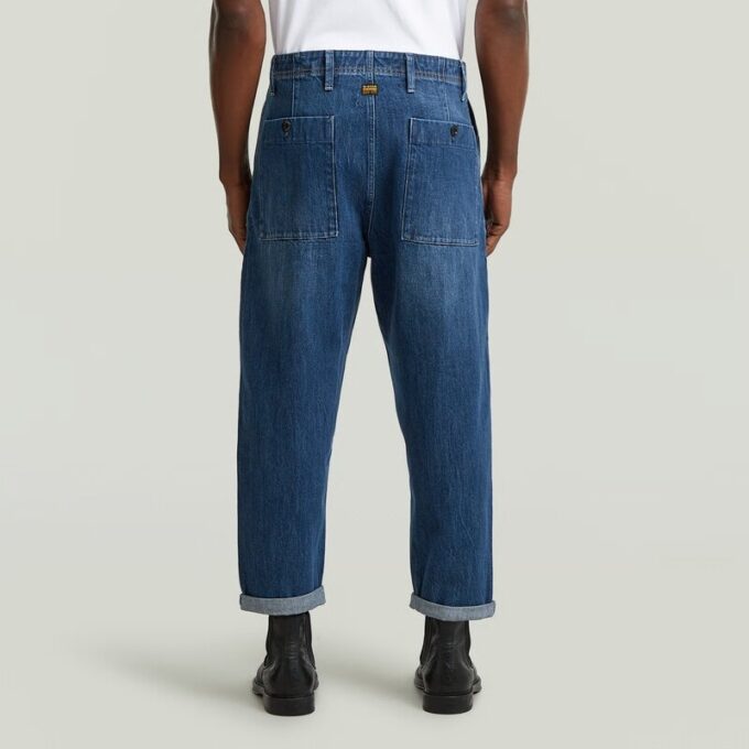 Geplooide Chino Denim Relaxed Taps Toelopend Geplooide Chino Denim Relaxed Taps Toelopend