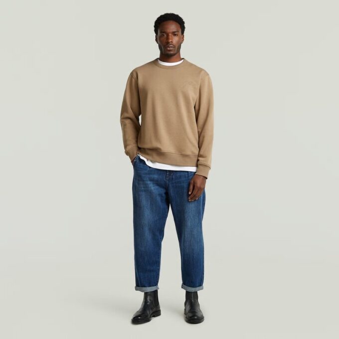 Geplooide Chino Denim Relaxed Taps Toelopend Geplooide Chino Denim Relaxed Taps Toelopend
