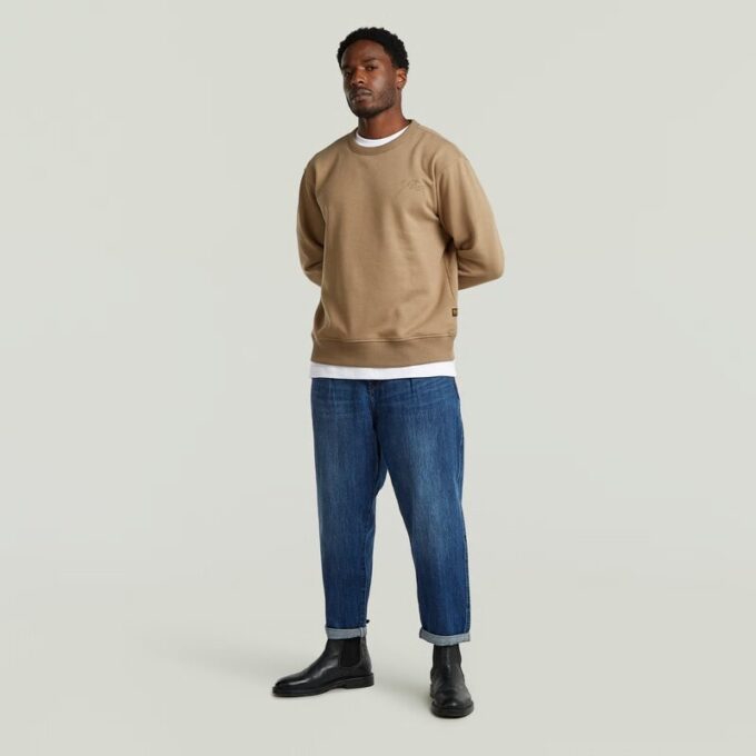 Geplooide Chino Denim Relaxed Taps Toelopend Geplooide Chino Denim Relaxed Taps Toelopend