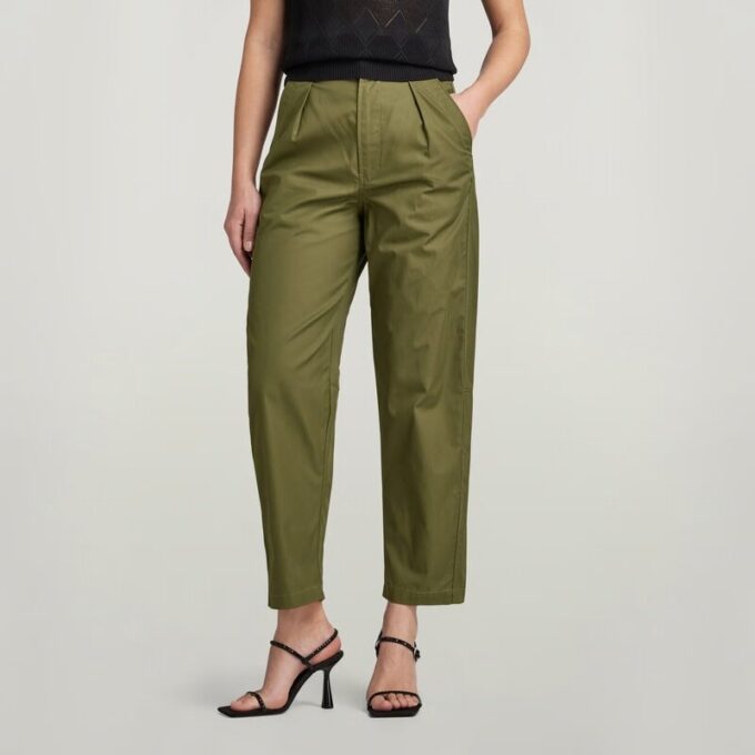 Geplooide chino met hoge taille Geplooide chino met hoge taille
