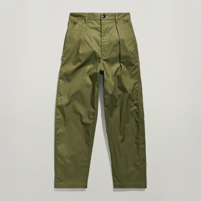 Geplooide chino met hoge taille Geplooide chino met hoge taille
