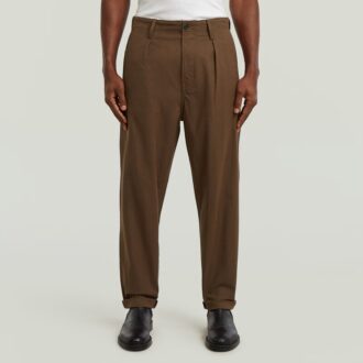 Geplooide Chino Relaxed Taps Toelopend