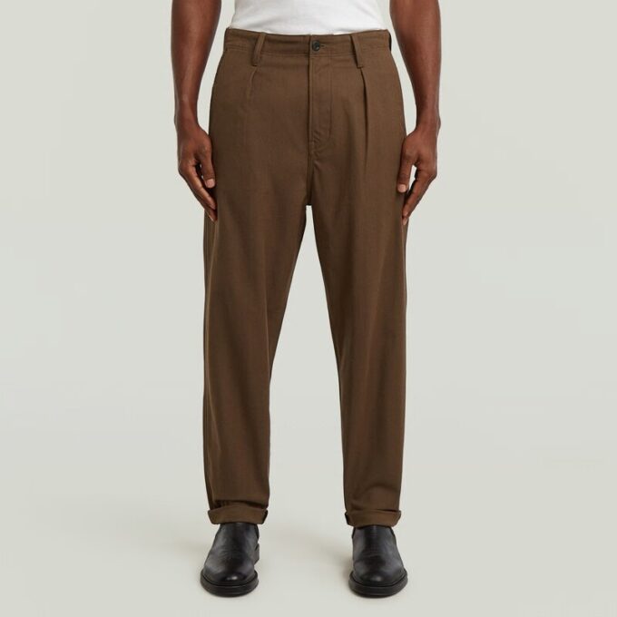 Geplooide Chino Relaxed Taps Toelopend Geplooide Chino Relaxed Taps Toelopend