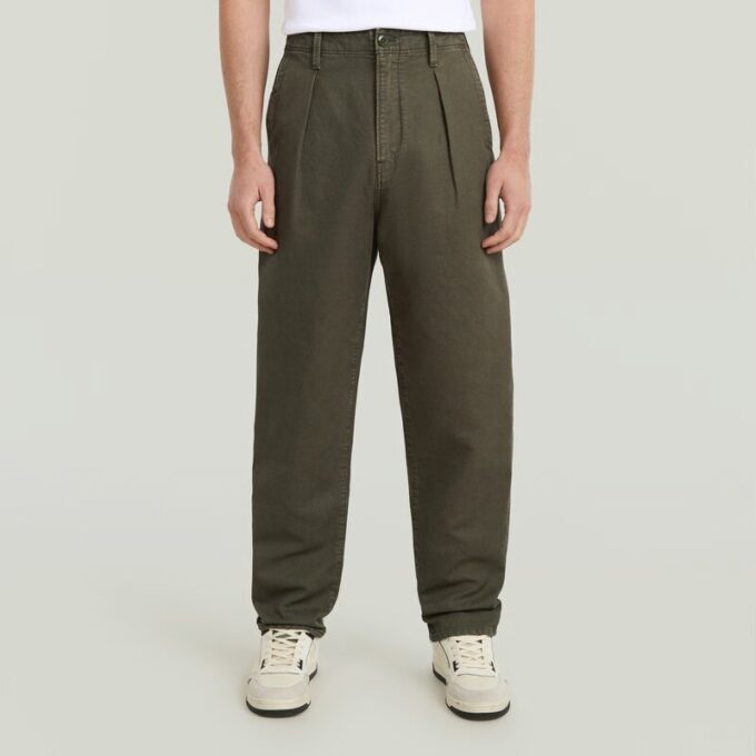 Geplooide Chino Relaxed Taps Toelopend Geplooide Chino Relaxed Taps Toelopend