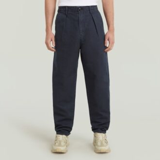 Geplooide Chino Relaxed Taps Toelopend
