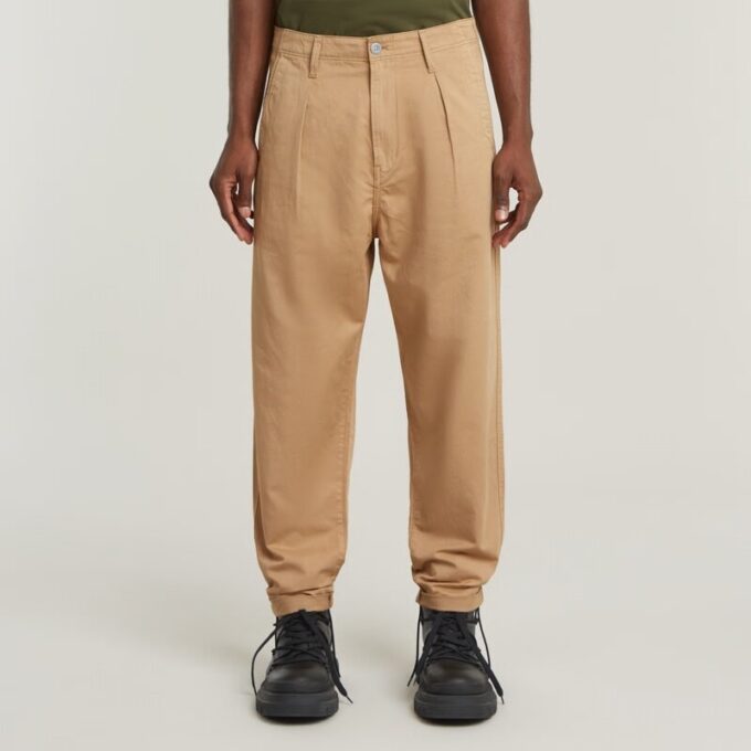 Geplooide Chino Relaxed Taps Toelopend Geplooide Chino Relaxed Taps Toelopend