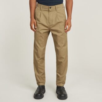 Geplooide Chino Relaxed Taps Toelopend