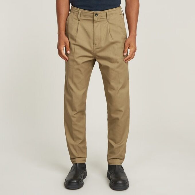 Geplooide Chino Relaxed Taps Toelopend Geplooide Chino Relaxed Taps Toelopend