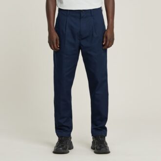 Geplooide Chino Relaxed Taps Toelopend