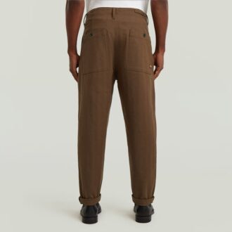 Geplooide Chino Relaxed Taps Toelopend