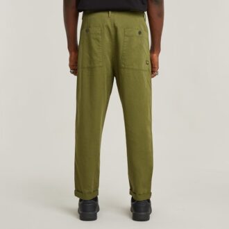 Geplooide Chino Relaxed Taps Toelopend
