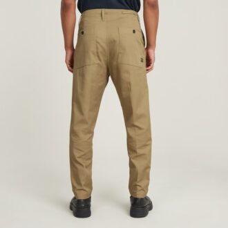 Geplooide Chino Relaxed Taps Toelopend