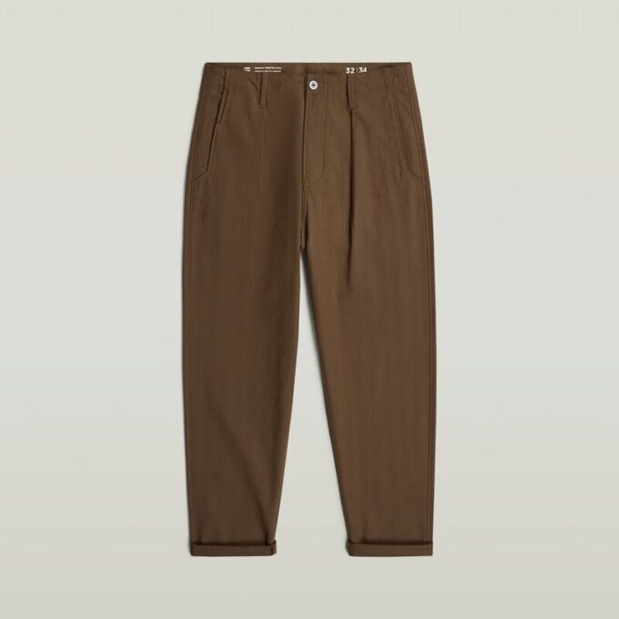 Geplooide Chino Relaxed Taps Toelopend Geplooide Chino Relaxed Taps Toelopend