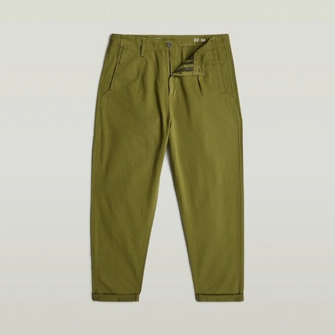 Geplooide Chino Relaxed Taps Toelopend Geplooide Chino Relaxed Taps Toelopend