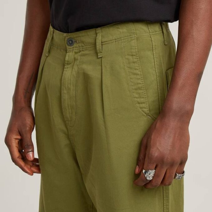 Geplooide Chino Relaxed Taps Toelopend Geplooide Chino Relaxed Taps Toelopend