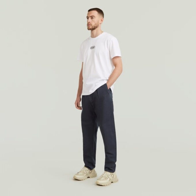 Geplooide Chino Relaxed Taps Toelopend Geplooide Chino Relaxed Taps Toelopend