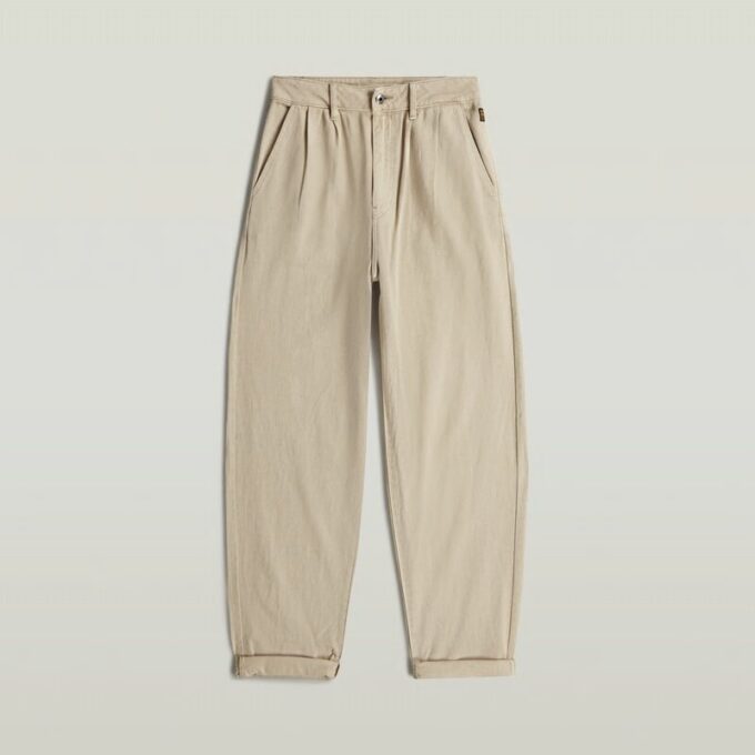 Geplooide taps toelopende chino