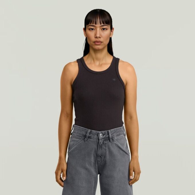 Geribbelde tanktop Geribbelde tanktop