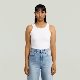 Geribbelde tanktop