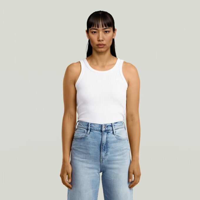 Geribbelde tanktop Geribbelde tanktop