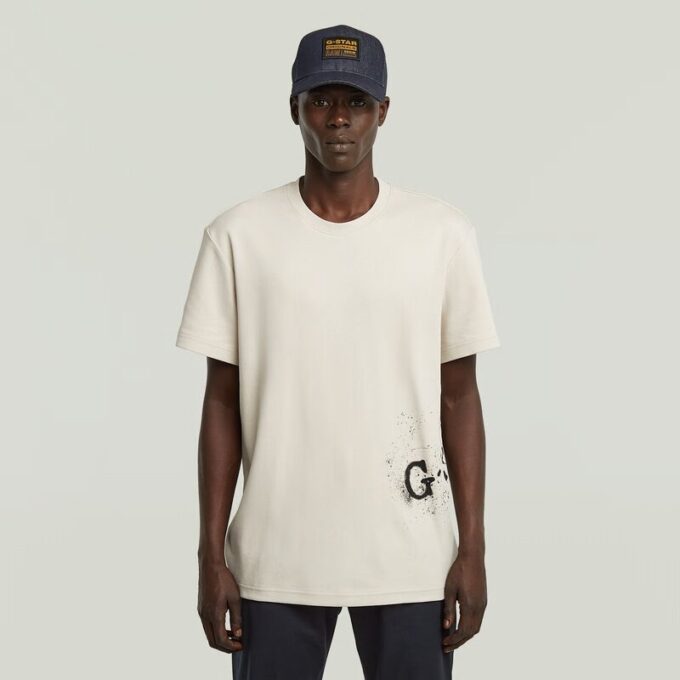Gespoten grafisch T-shirt