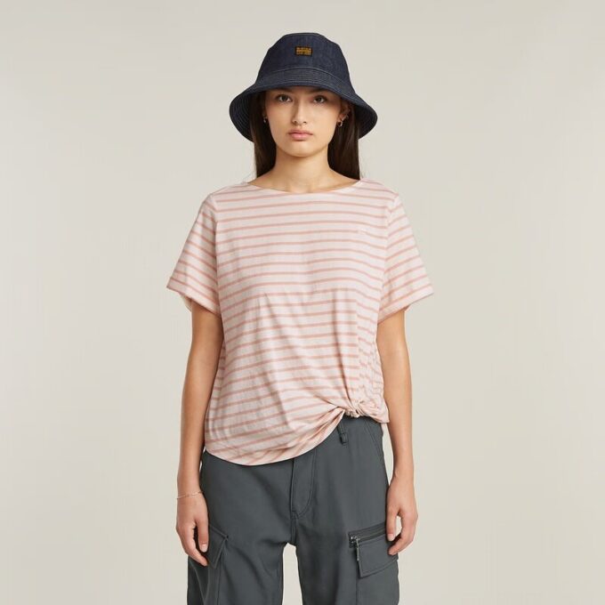 Gestreept knoop T-shirt