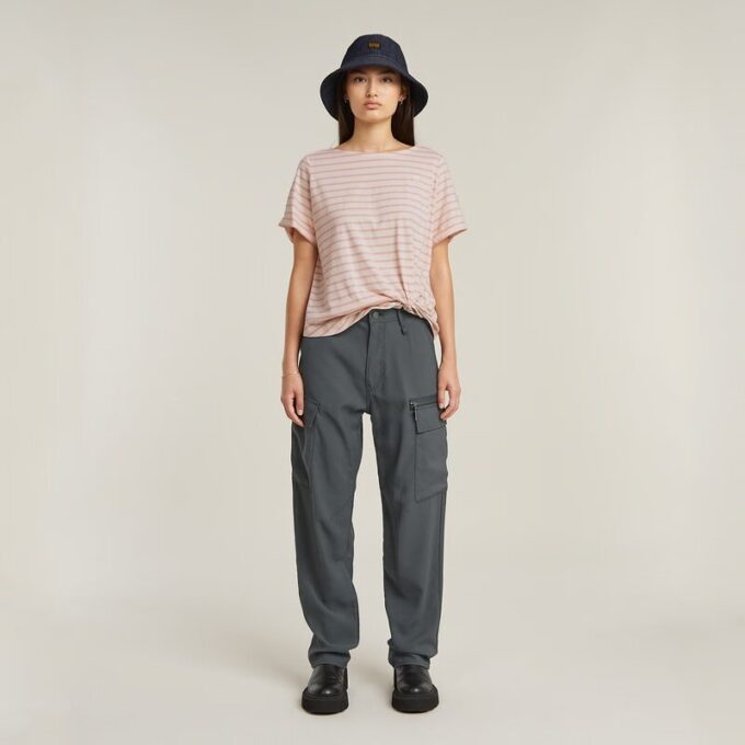 Gestreept knoop T-shirt