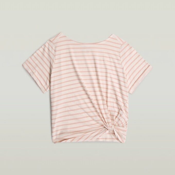 Gestreept knoop T-shirt