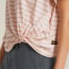 Gestreept knoop T-shirt