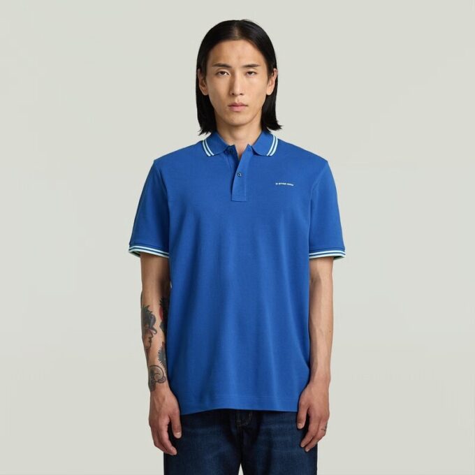 Gestreepte polo met borstlogo Gestreepte polo met borstlogo