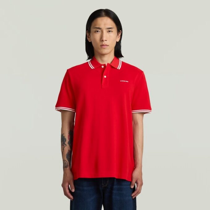 Gestreepte polo met borstlogo Gestreepte polo met borstlogo