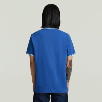 Gestreepte polo met borstlogo
