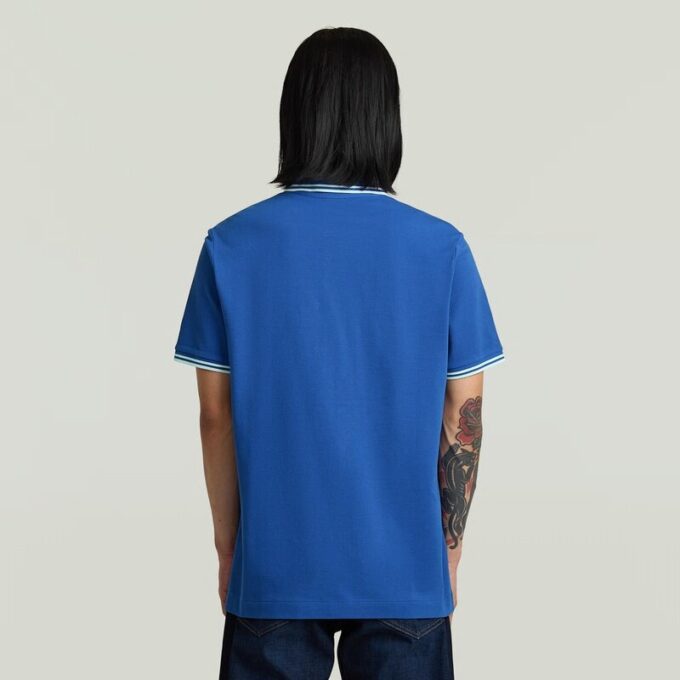 Gestreepte polo met borstlogo Gestreepte polo met borstlogo