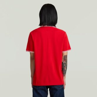 Gestreepte polo met borstlogo
