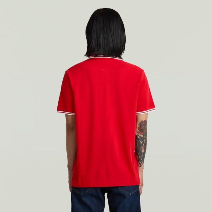 Gestreepte polo met borstlogo Gestreepte polo met borstlogo
