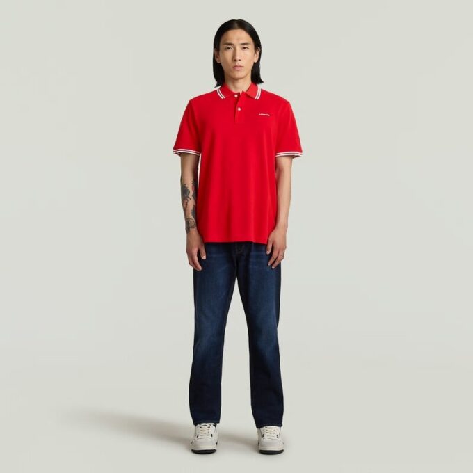 Gestreepte polo met borstlogo Gestreepte polo met borstlogo