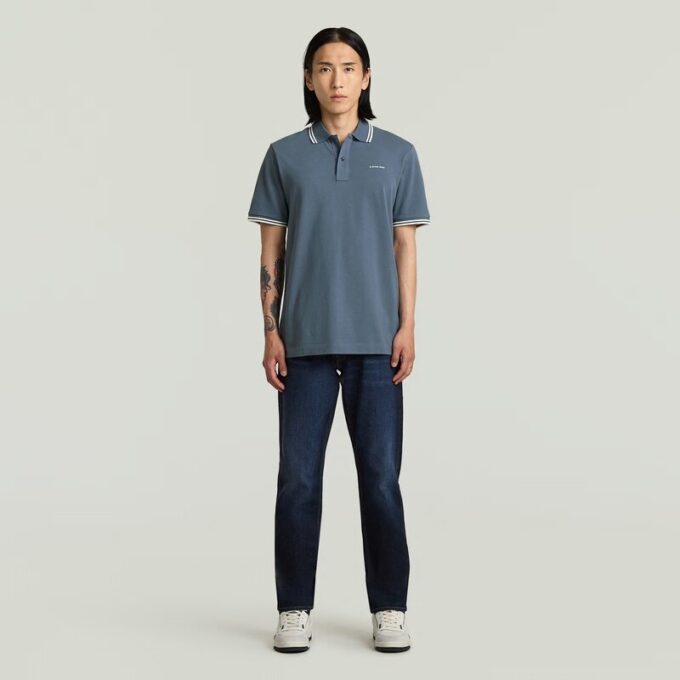 Gestreepte polo met borstlogo Gestreepte polo met borstlogo