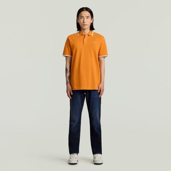 Gestreepte polo met borstlogo Gestreepte polo met borstlogo
