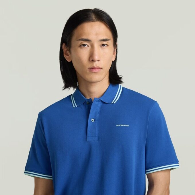 Gestreepte polo met borstlogo Gestreepte polo met borstlogo