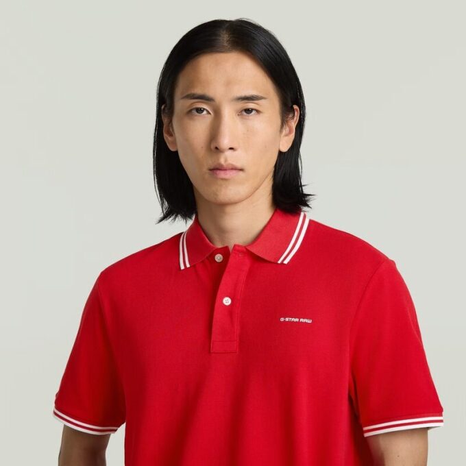 Gestreepte polo met borstlogo Gestreepte polo met borstlogo