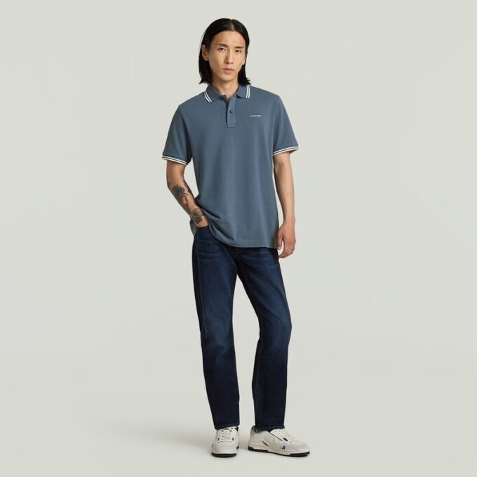 Gestreepte polo met borstlogo Gestreepte polo met borstlogo