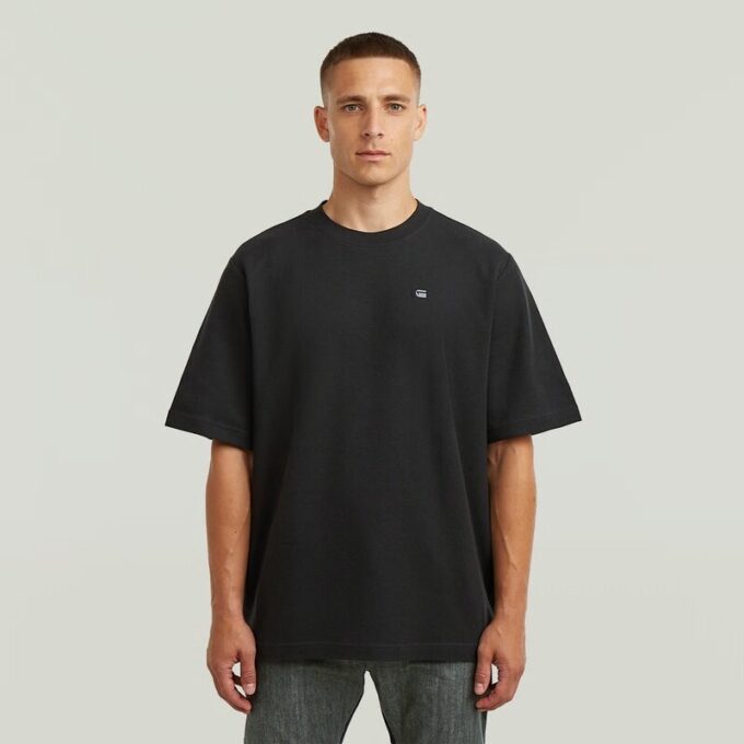 Gestructureerd borstlogo T-shirt