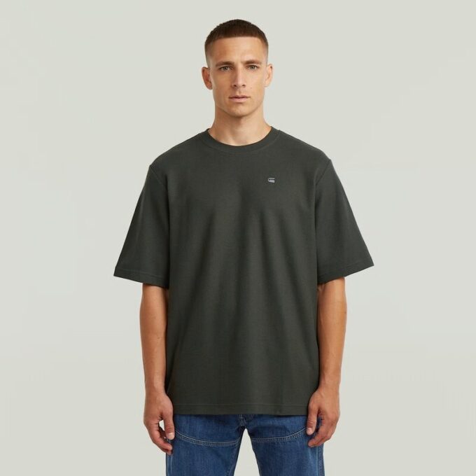 Gestructureerd borstlogo T-shirt Gestructureerd borstlogo T-shirt
